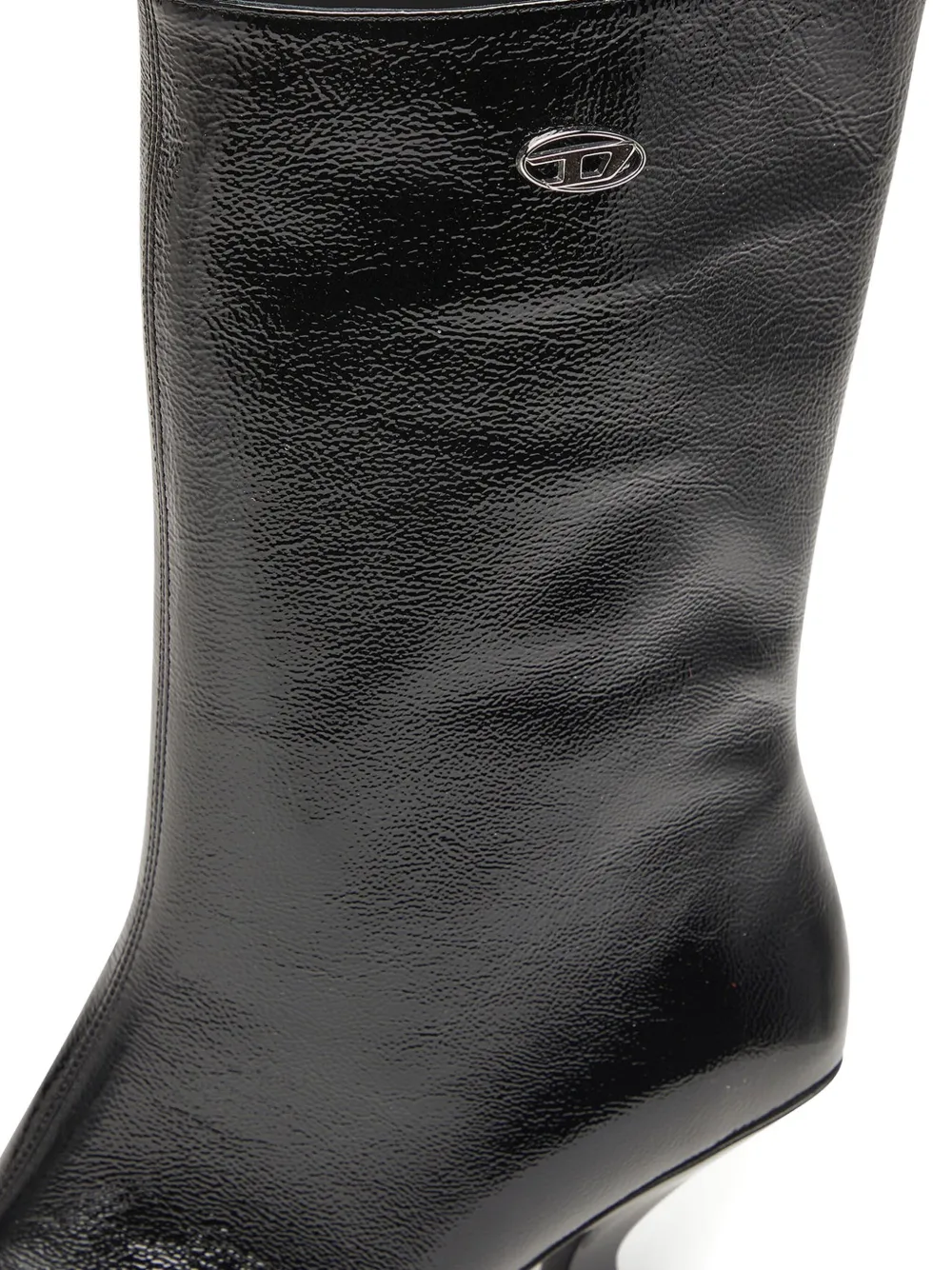 Diesel 75mm D-amber Square-toe Sculptural-heel Boots In Black