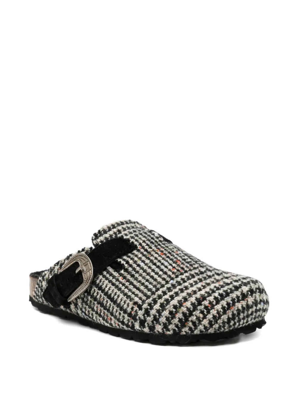 Taji X Faliero Sarti Tweed Mules In Black