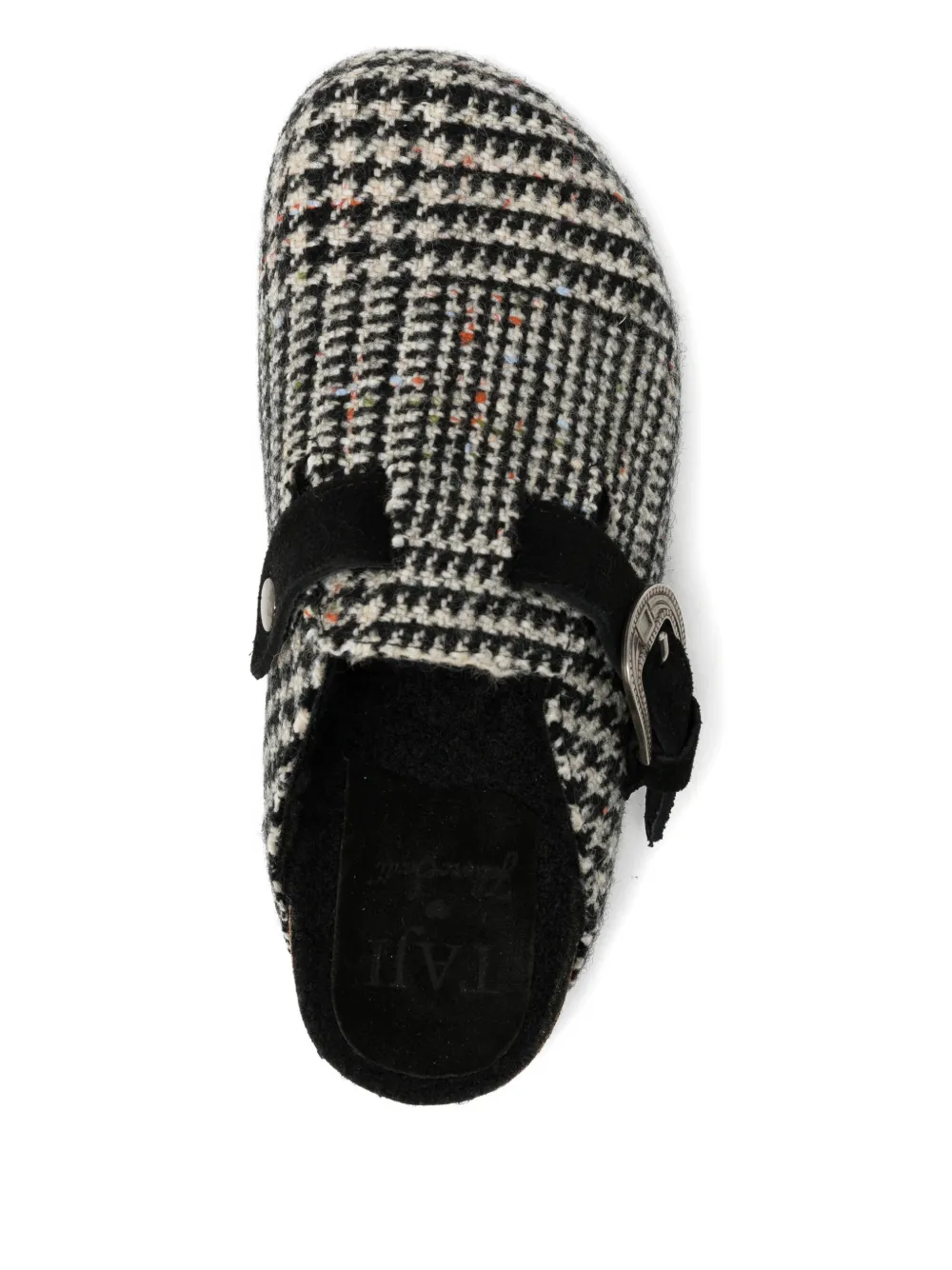 Taji X Faliero Sarti Tweed Mules In Black