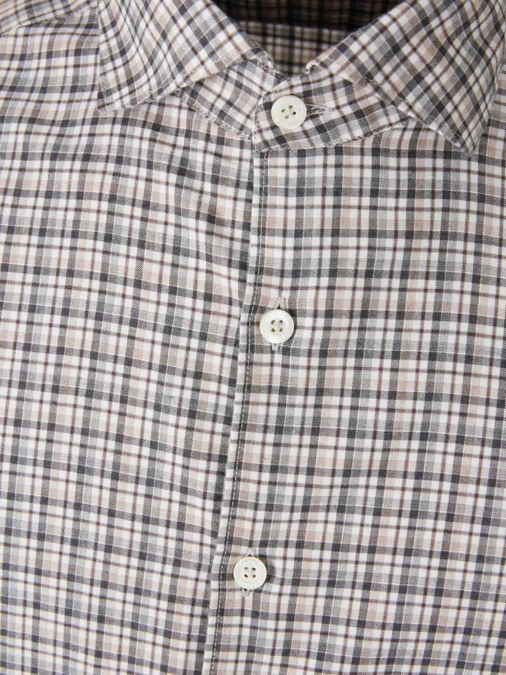 Canali Check Pattern Shirt In Gray
