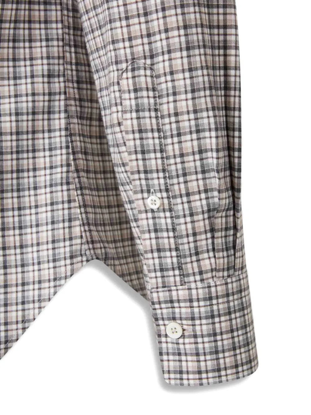 Canali Check Pattern Shirt In Gray