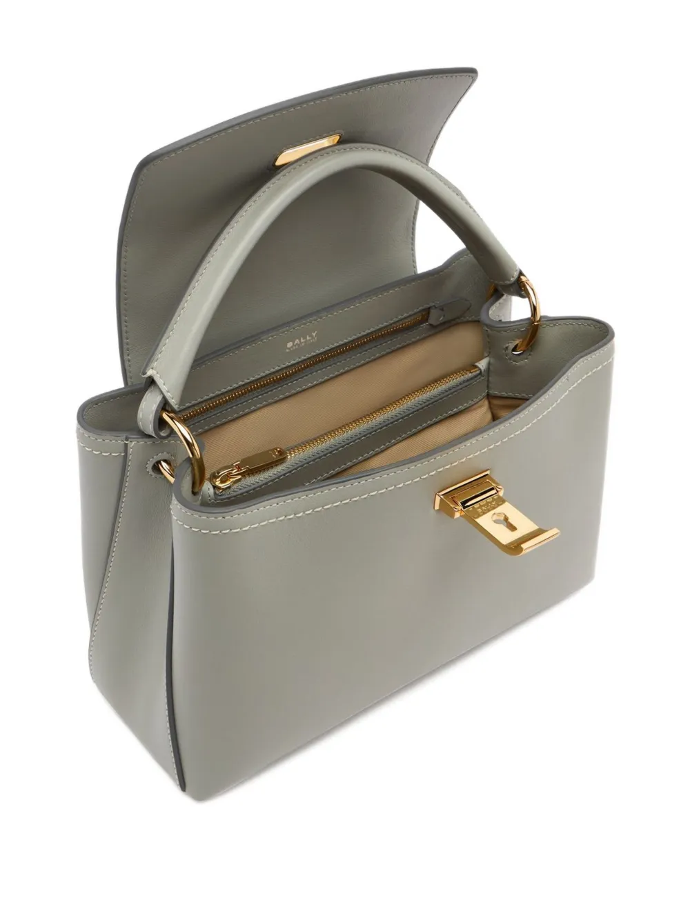 Bally Small Lock Me Tote Bag In Gray