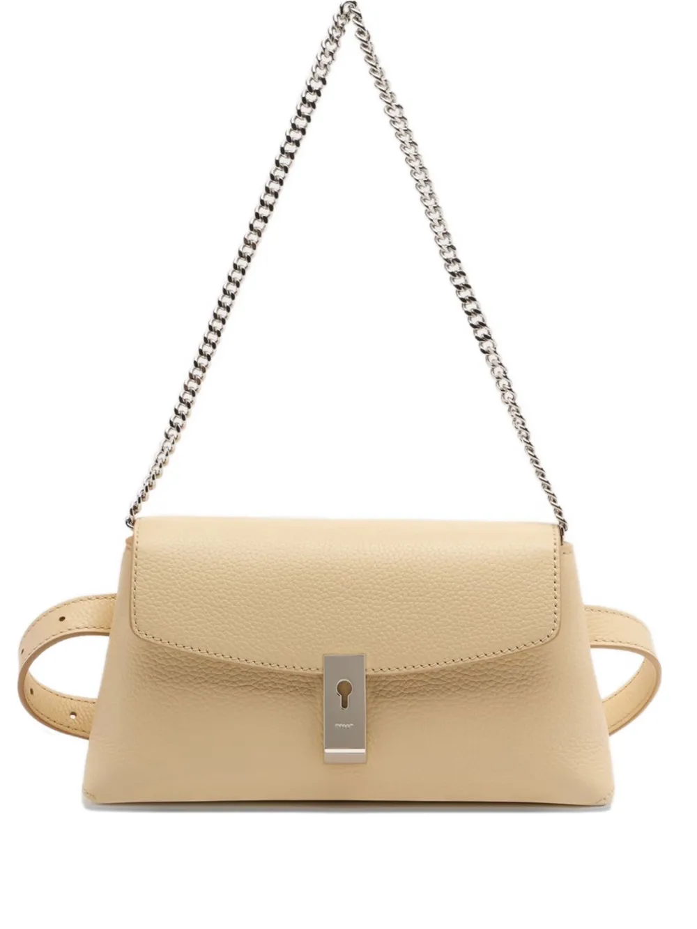 Bally Grained Lock-me Mini Bag In Neutral