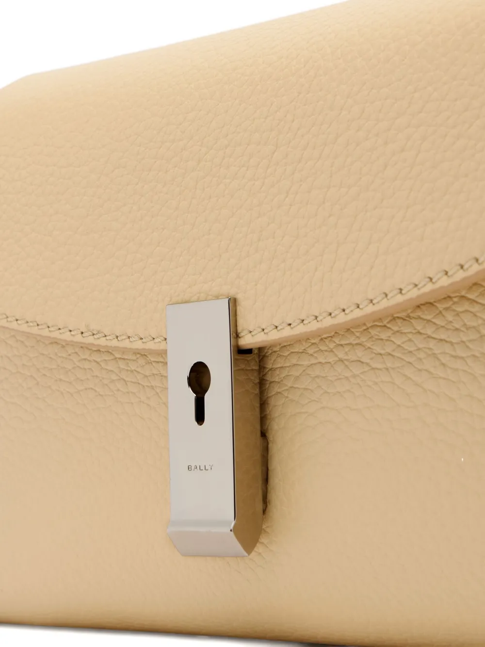 Bally Grained Lock-me Mini Bag In Neutral