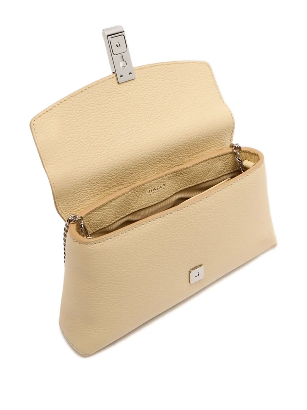Bally Grained Lock-me Mini Bag In Neutral