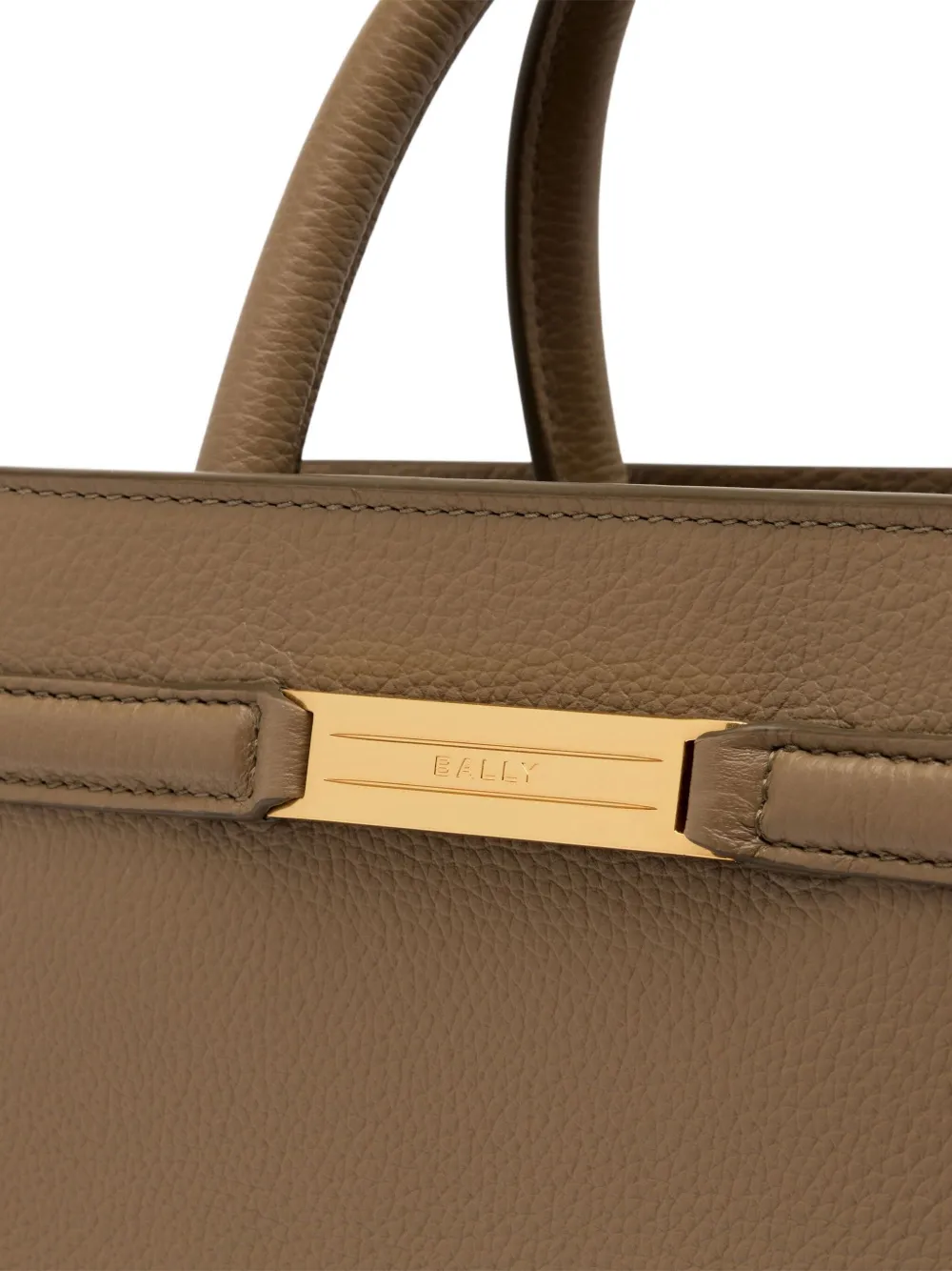Bally Deco Grained-leather Tote Bag In Brown