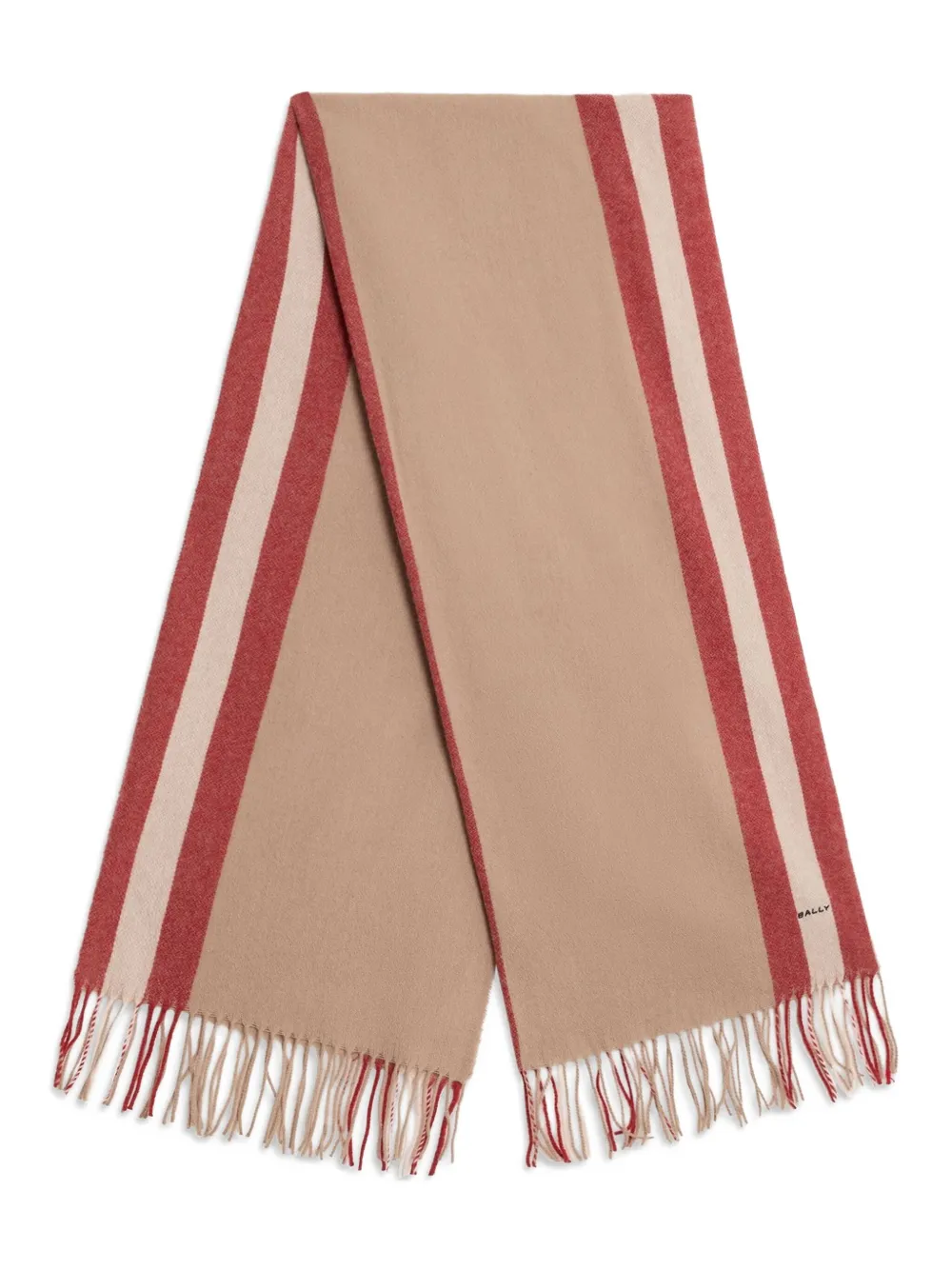 Bally fringed-edge stripe-detail scarf | Neutrals | Image 1