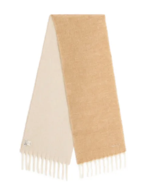 Bally two-tone logo-embroidery scarf