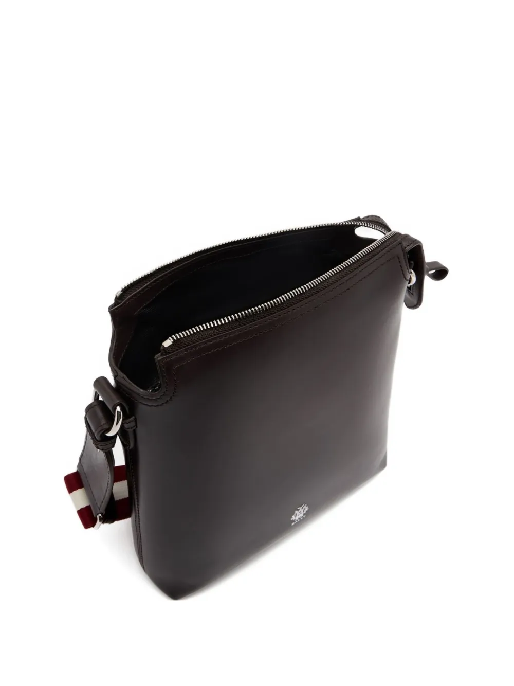 Bally Leren crossbodytas met wapenschild Bruin