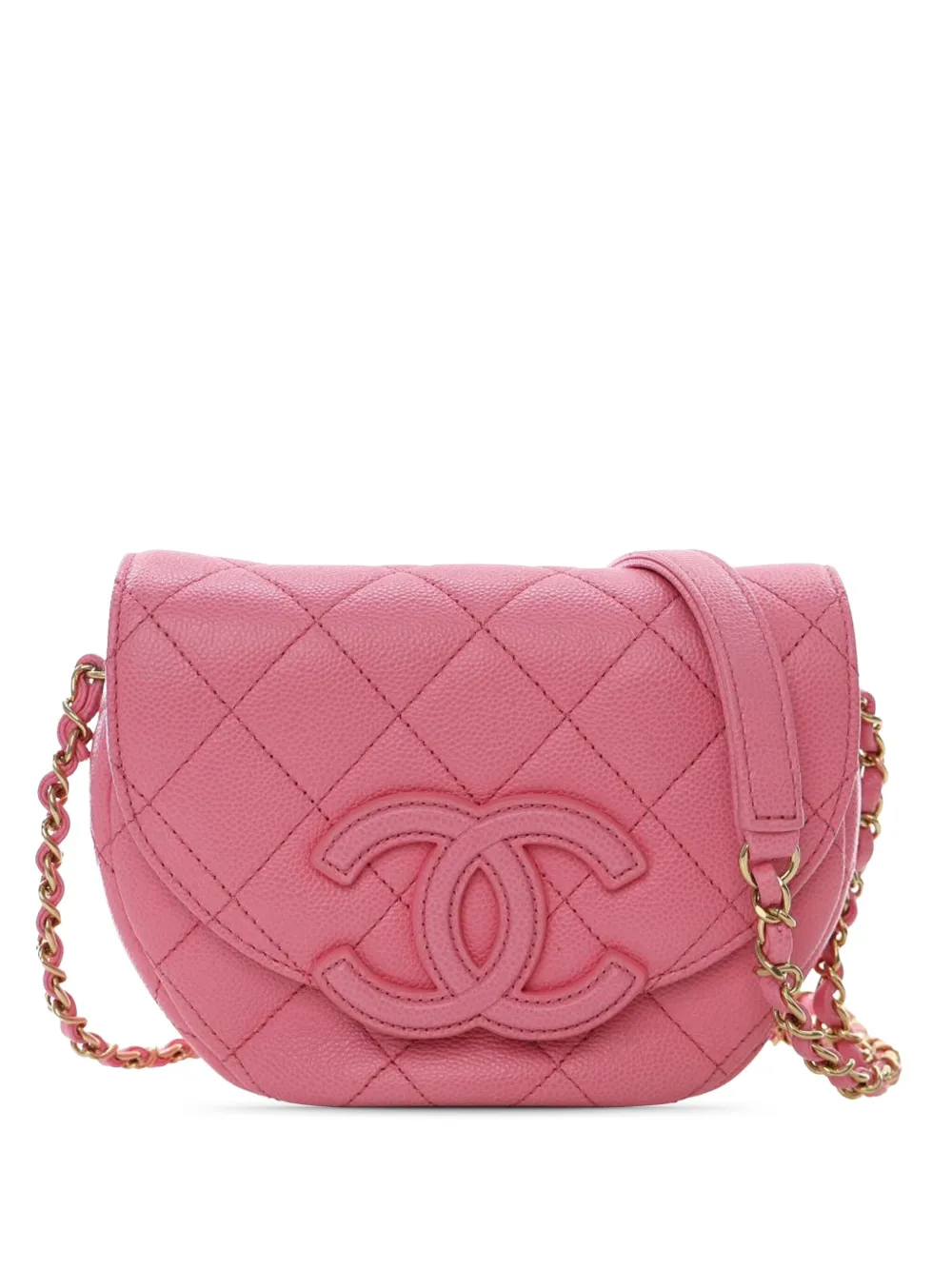 CHANEL Pre-Owned 2021-2025 ミニ マトラッセ キャビア ココマーク メッセンジャー フラップ ショルダーバッグ -