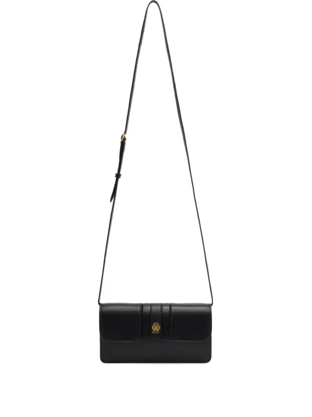 Bally Crest Flap Leather Mini Bag In Black