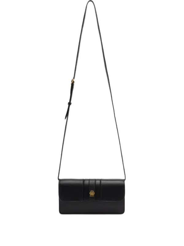 Bally Beckett Crest Flap Leather Mini Bag in Black