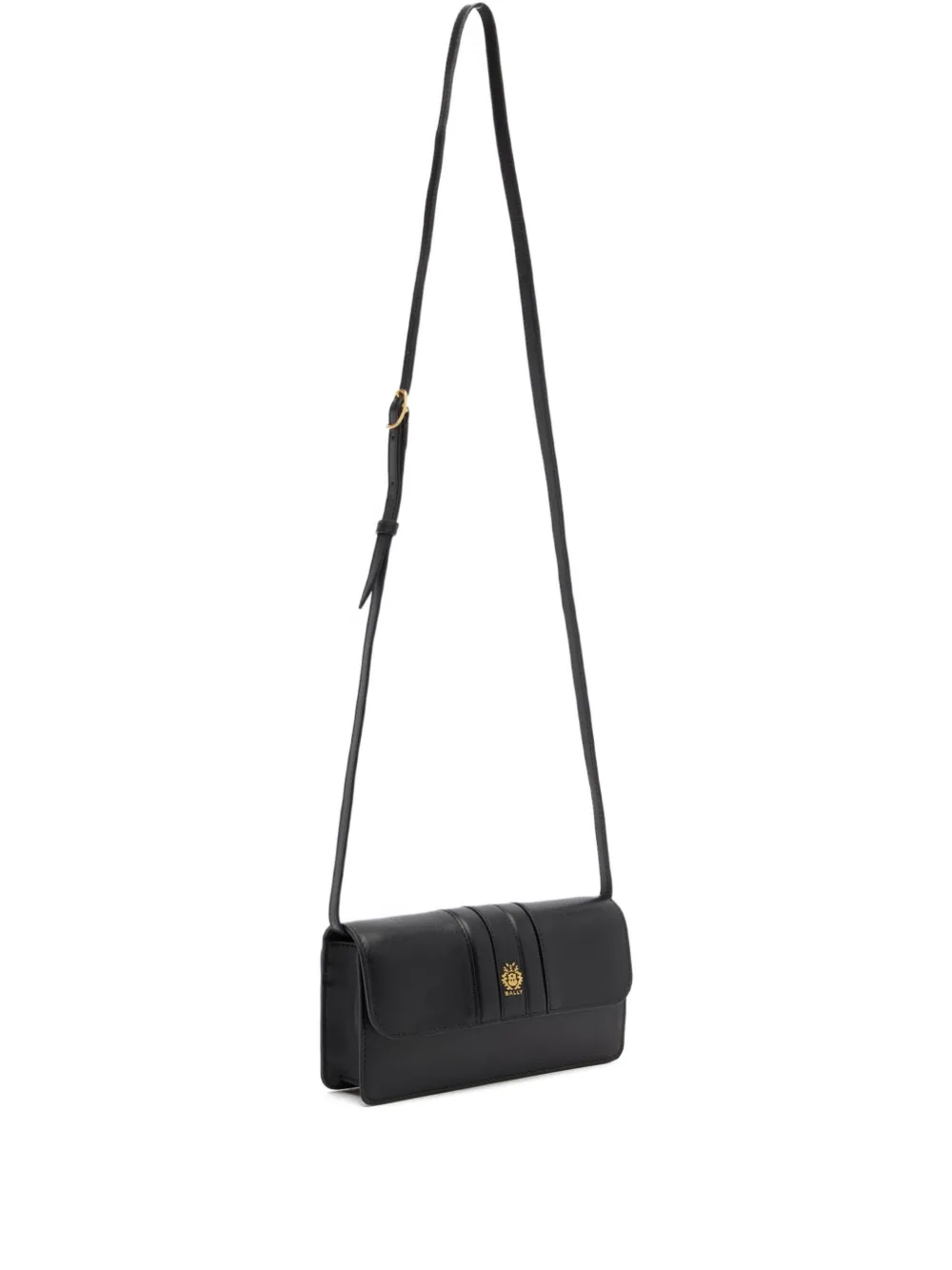 Bally Crest Flap Leather Mini Bag In Black