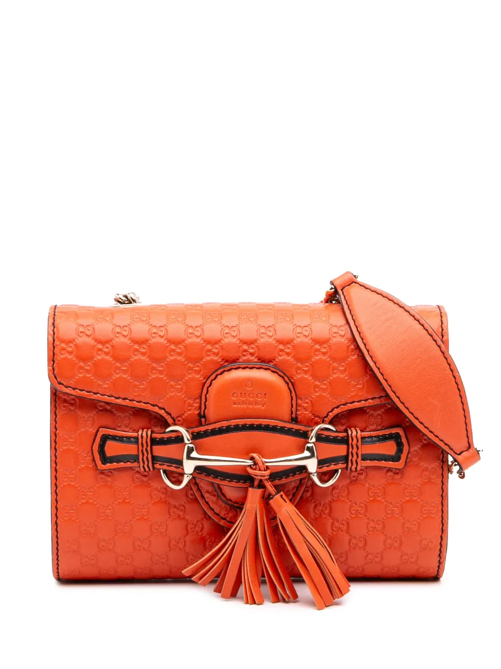 Gucci Pre-Owned 2016-2025 ミニ マイクログッチシマ エミリー ショルダーバッグ - オレンジ