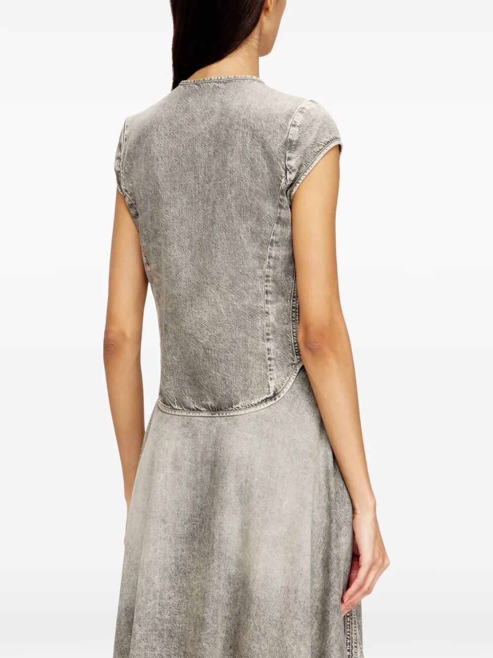 Diesel De-Roset-S denim blouse met knopen Grijs