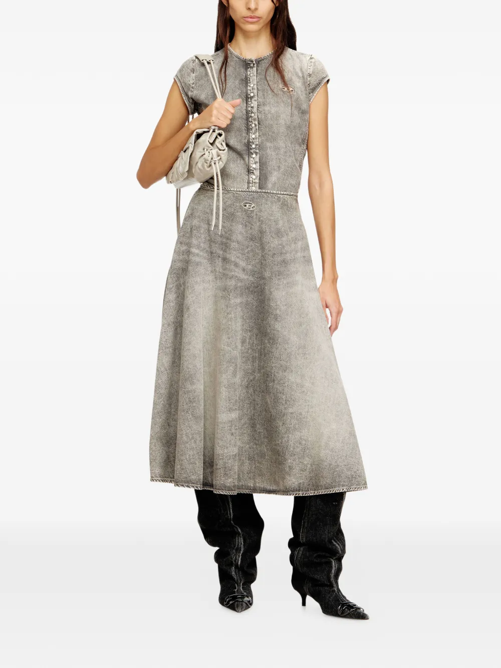 Diesel De-Roset-S buttoned denim shirt - Grijs