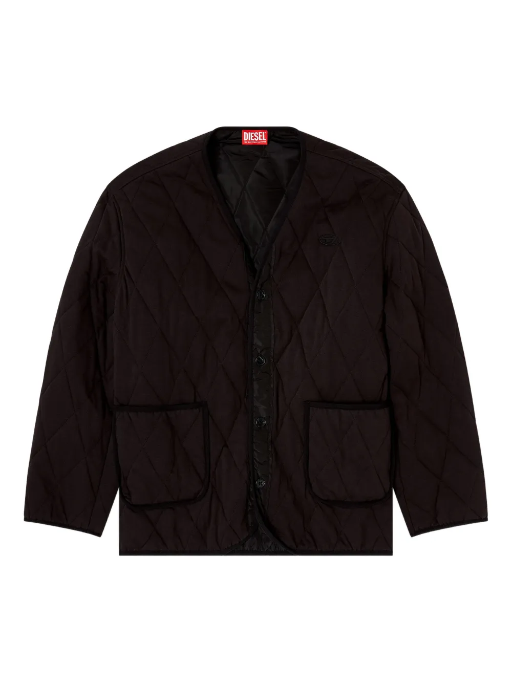 Diesel S-Boys quilted V-neck jacket - Nero