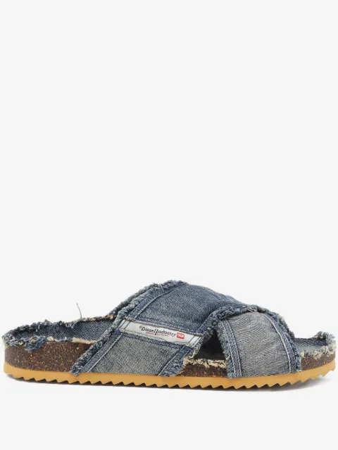 Diesel D-Woodstock Cross frayed sandals