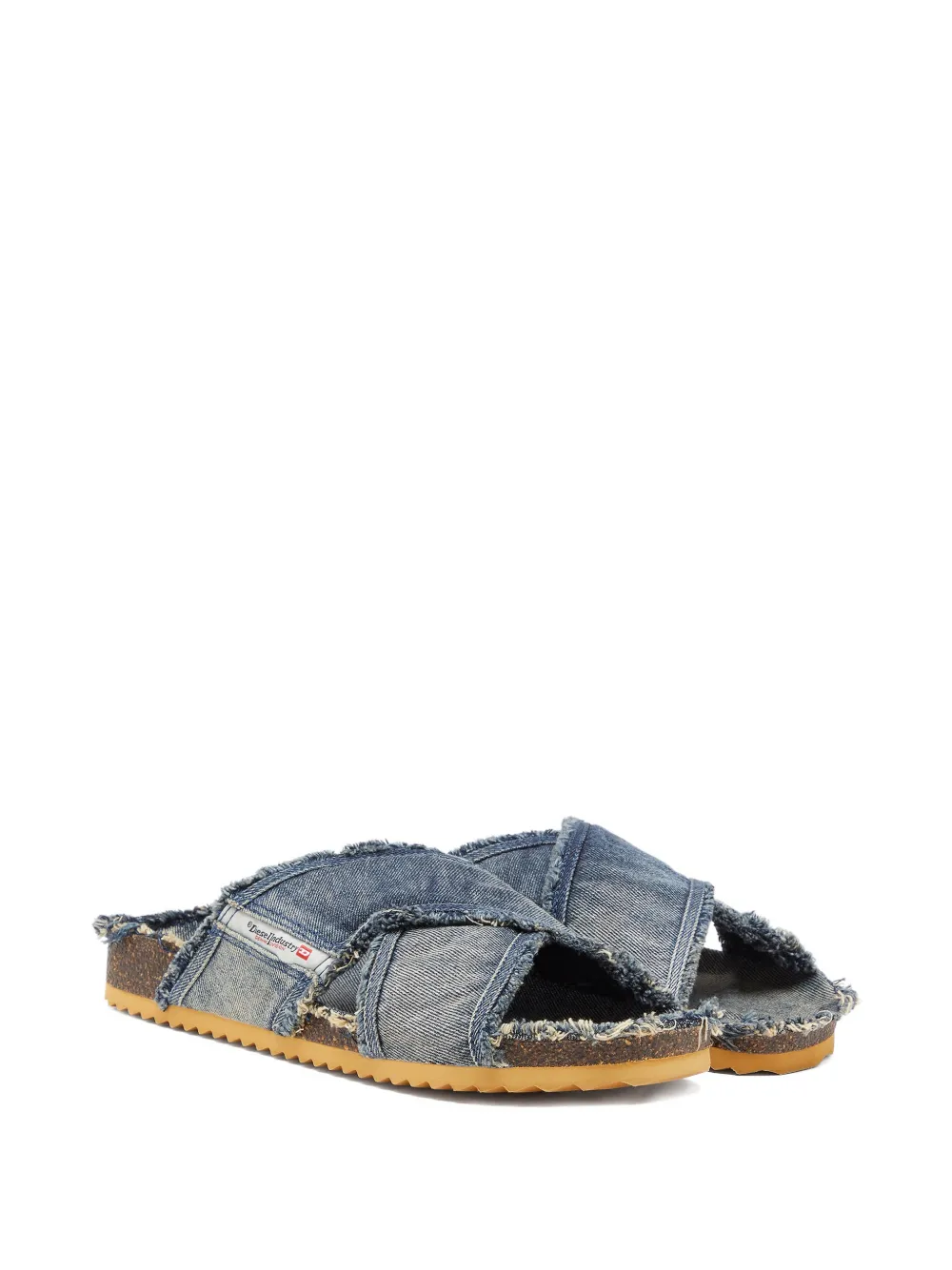 Diesel D-Woodstock Cross frayed sandals - Blauw