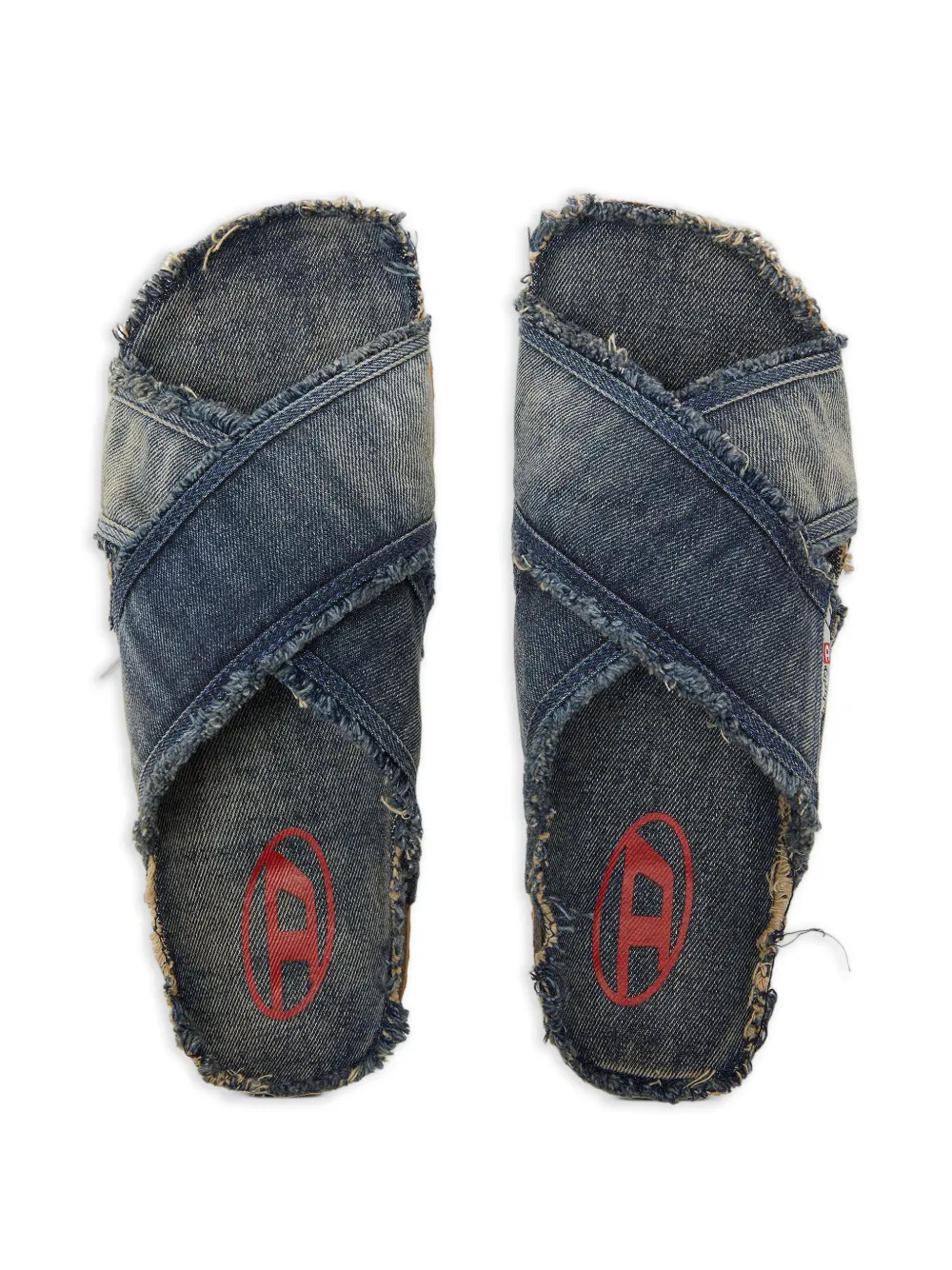 Diesel D-Woodstock Cross sandalen met franje Blauw