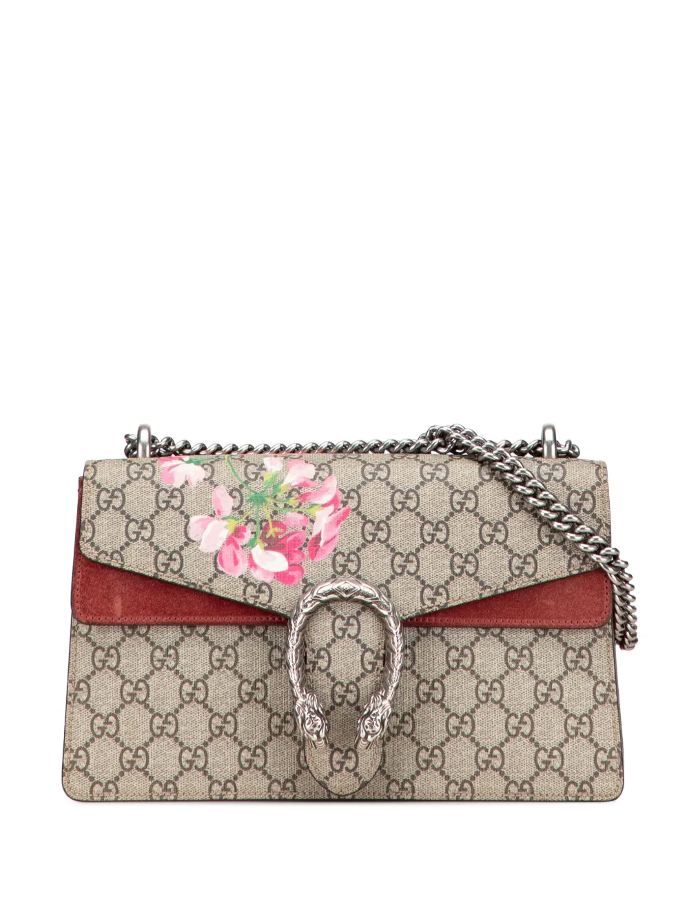 Pre-owned Gucci 2016-2025 Small Gg Supreme Blooms Dionysus Shoulder Bag In Brown