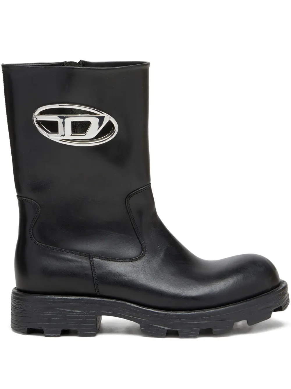 Diesel D-hammer Bkr D Leather Boots In Black