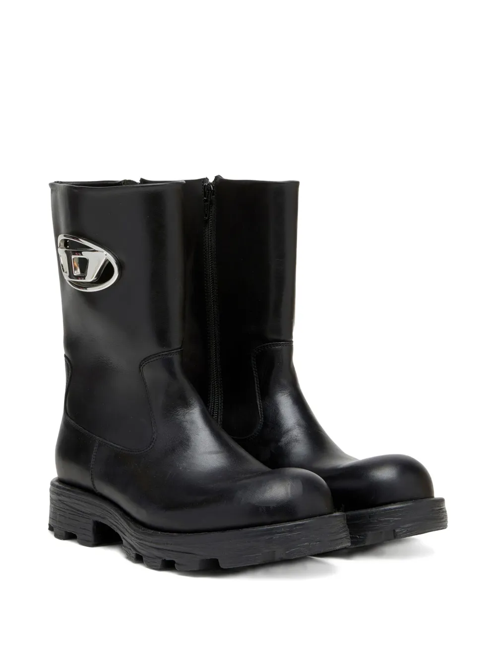 Diesel D-hammer Bkr D Leather Boots In Black
