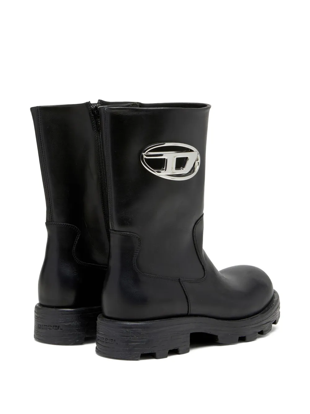 Diesel D-hammer Bkr D Leather Boots In Black