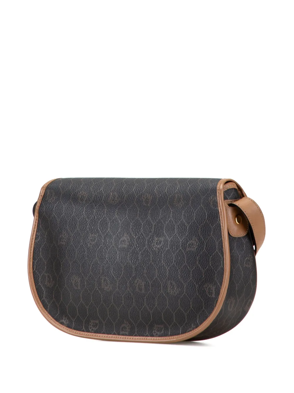 Pre-owned Dior 2000-2025 Honeycomb Coated Canvas Crossbody Bag In Brown
