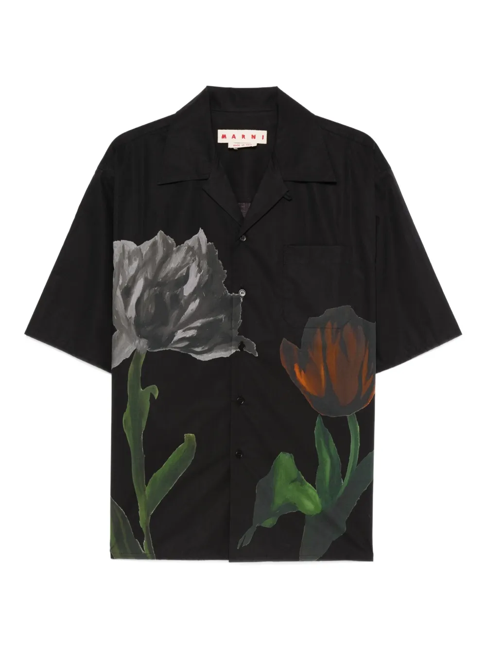 Marni Hemd mit Blumen-Print | Schwarz | Image 1