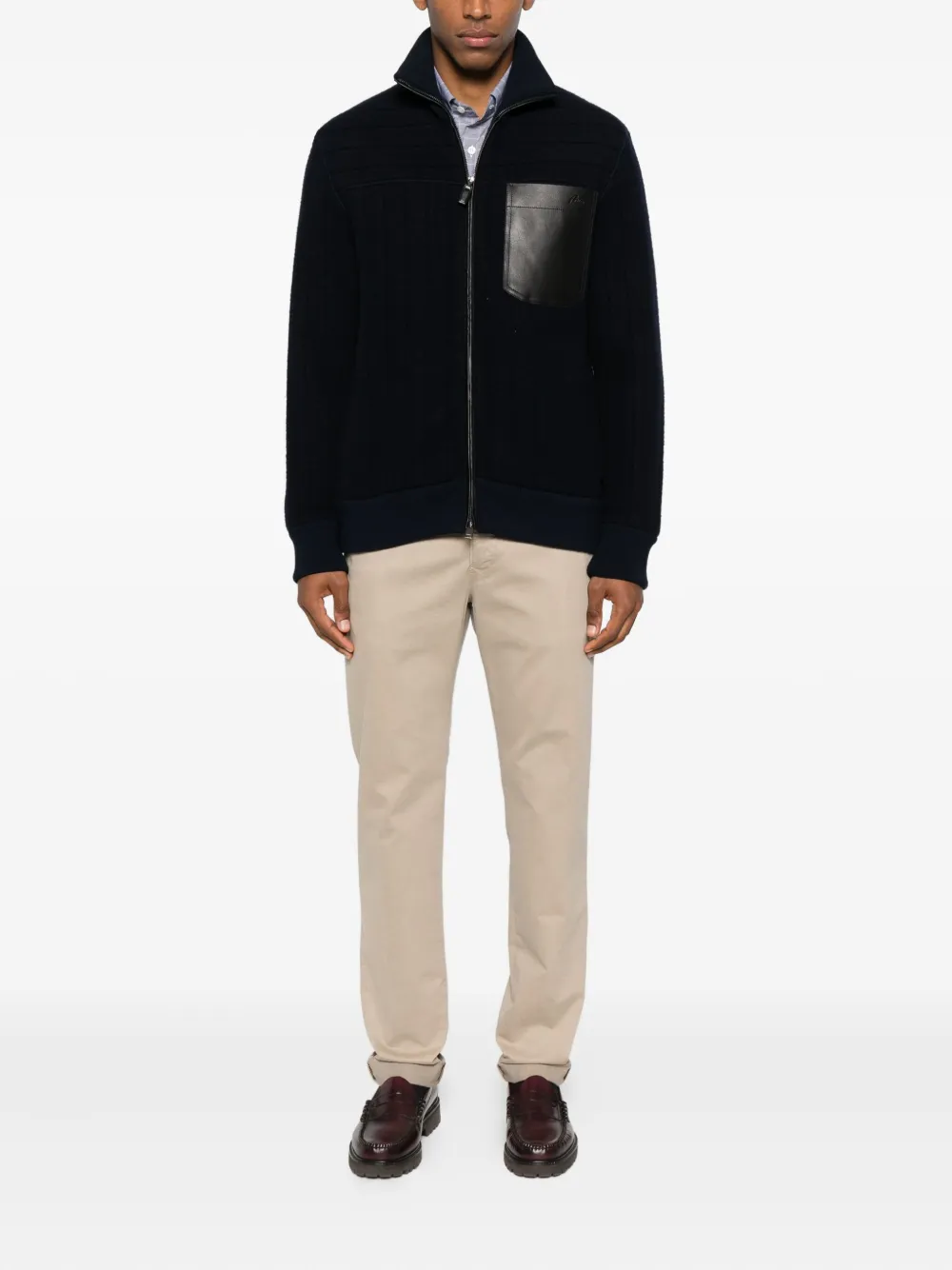 Brioni Geruit overhemd - Blauw