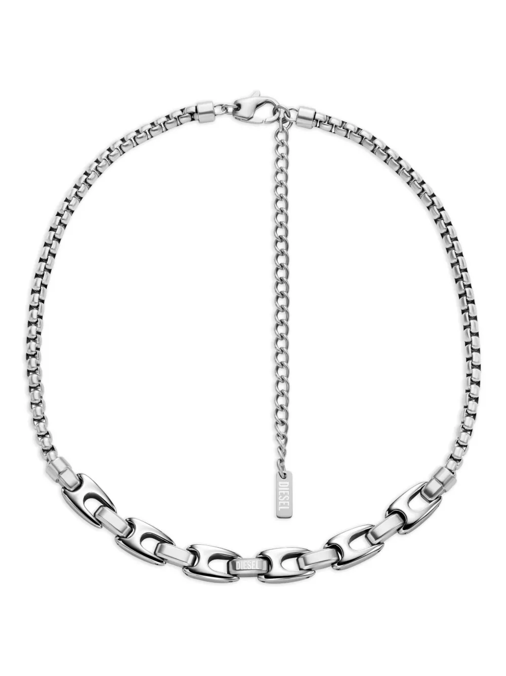 Diesel オーバルロゴ ネックレス - シルバートーン Diesel オーバルロゴ ネックレス - シルバートーン