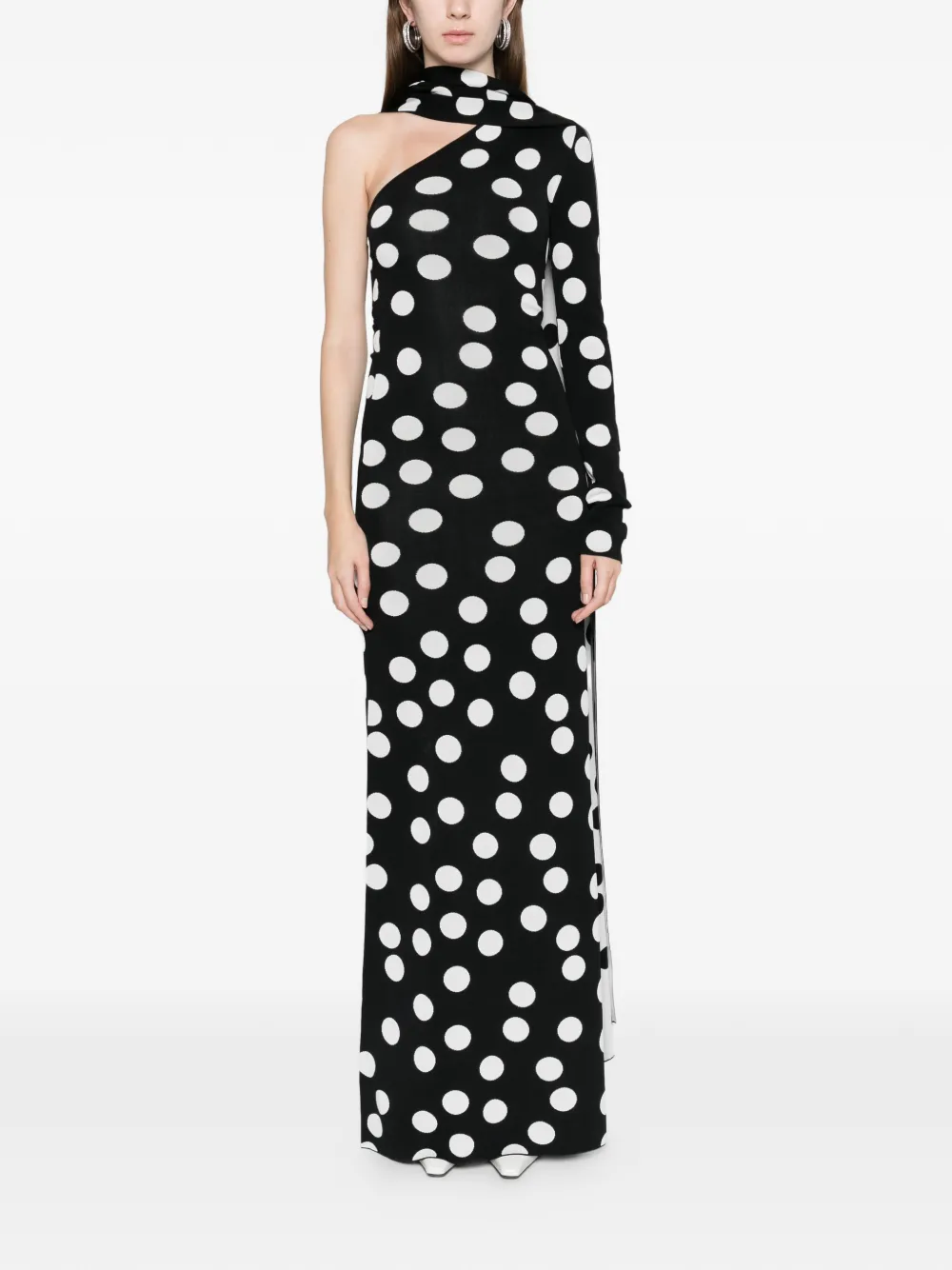 David Koma polka dot maxi dress - Zwart