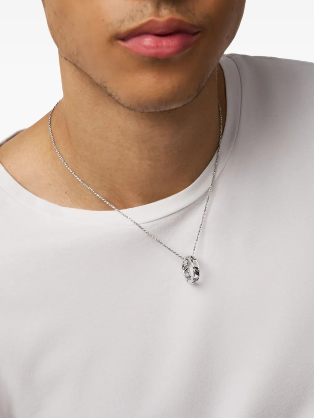 Diesel double d link necklace - Zilver