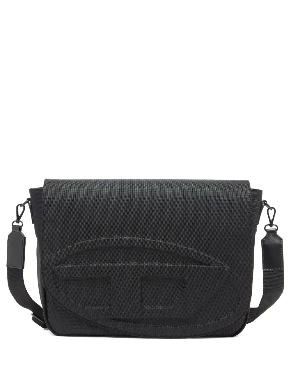 Diesel 1DR Messenger embossed flap bag - Nero
