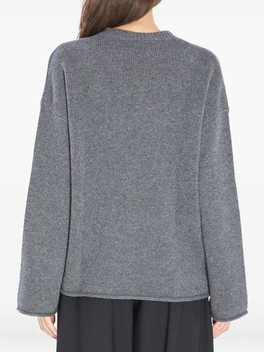 Lisa Yang Kristy geribbelde trui met ronde hals Grijs
