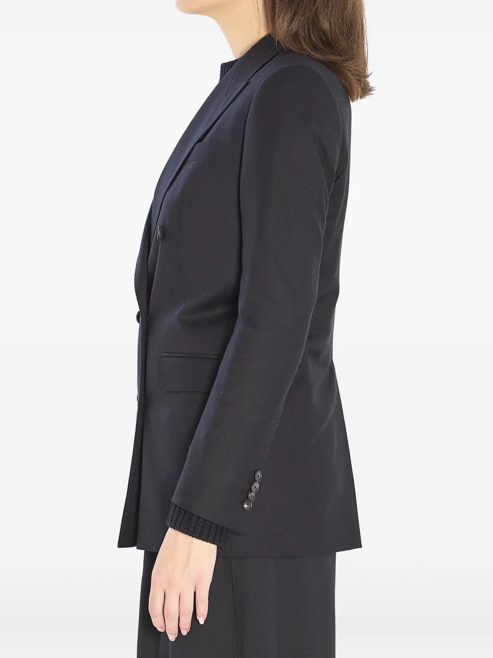 Tagliatore Jasmine Peak-lapels Double-breasted Peacoat In Black
