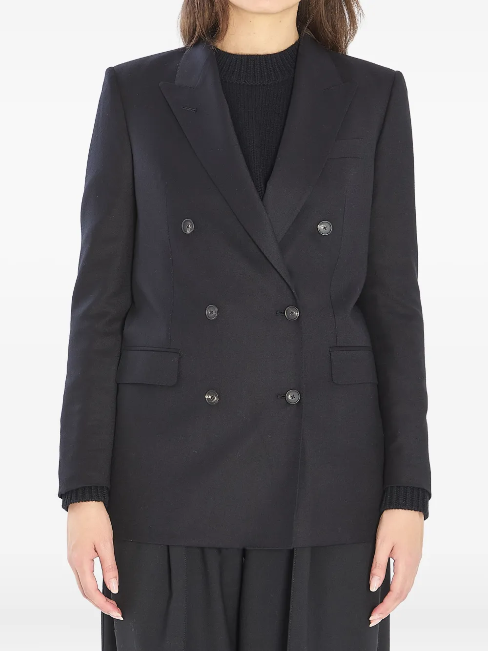 Tagliatore Jasmine peak-lapels double-breasted peacoat | Black | Image 1