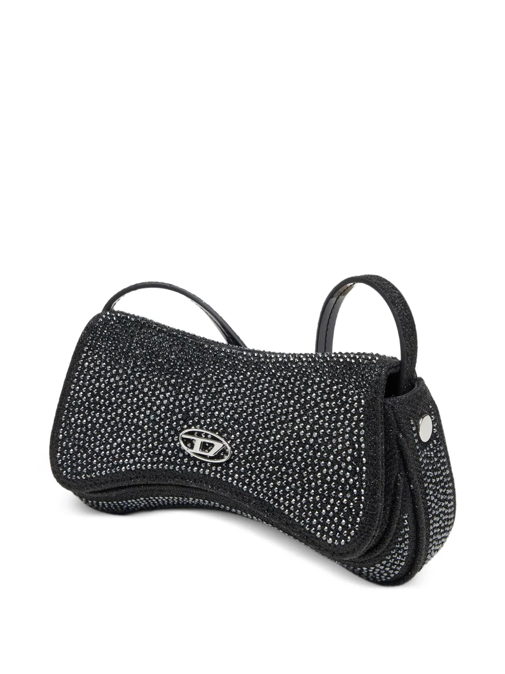 Diesel Crystal-embellished Clutch Bag In Black
