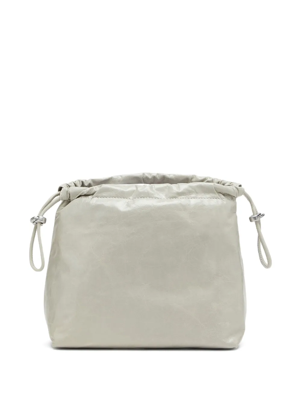 Diesel Scrunch-D leren bucket-tas Wit