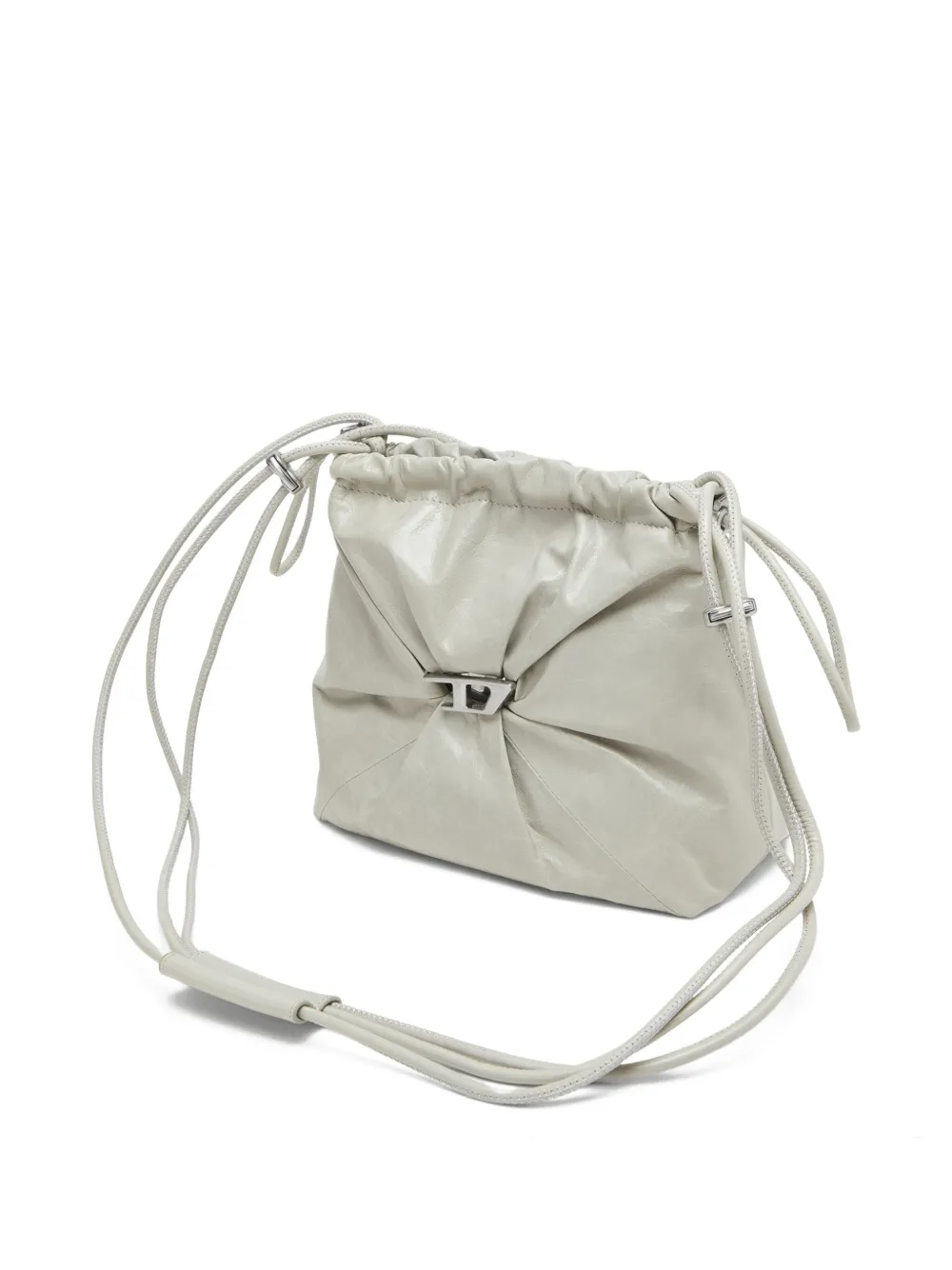 Diesel Scrunch-D leren bucket-tas Wit