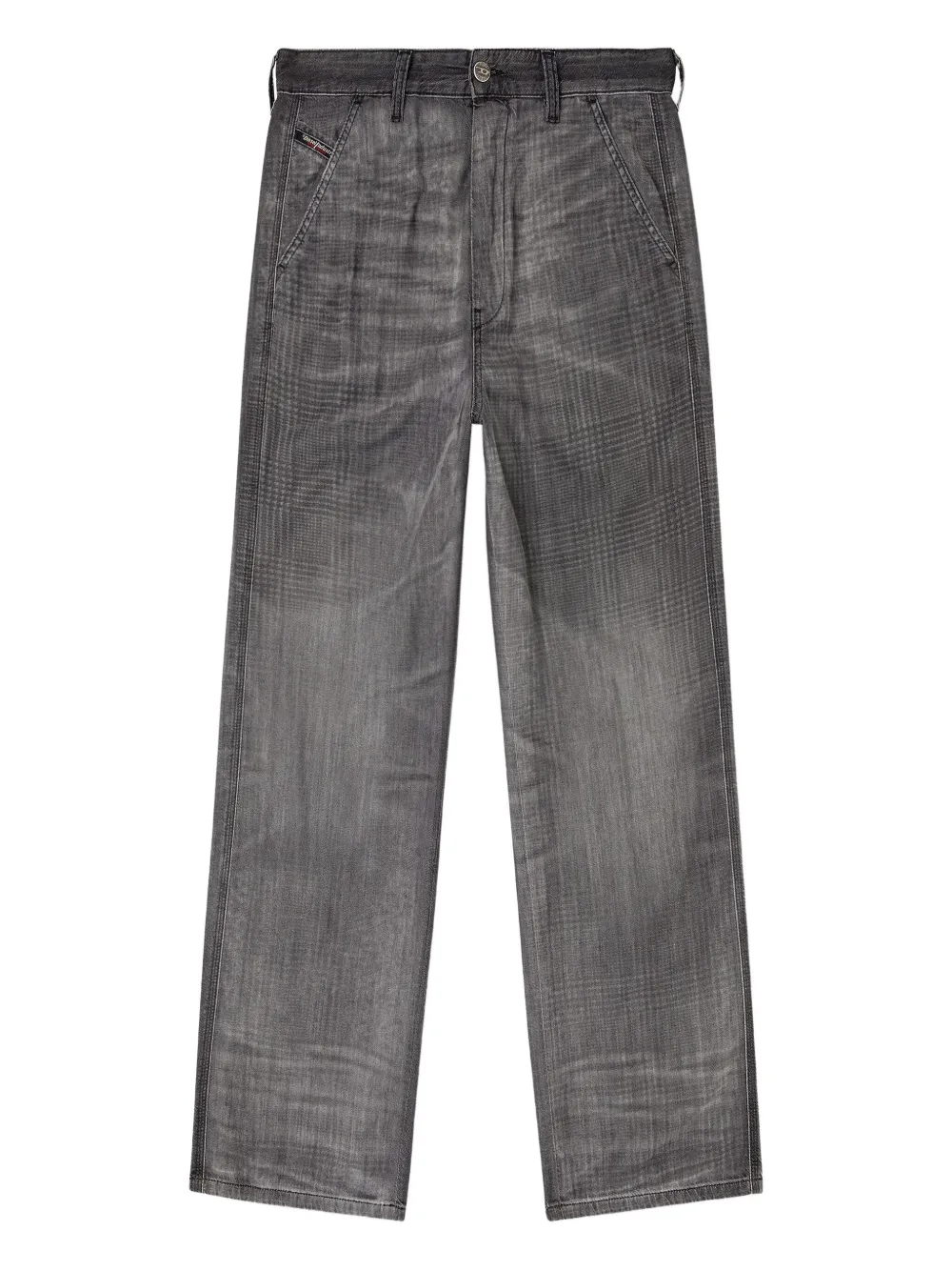 Diesel Slant Pockets Straight Jeans In Gray