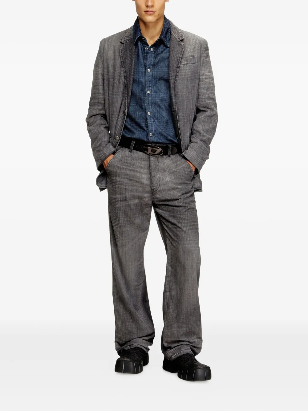 Diesel slant pockets straight jeans - Grijs