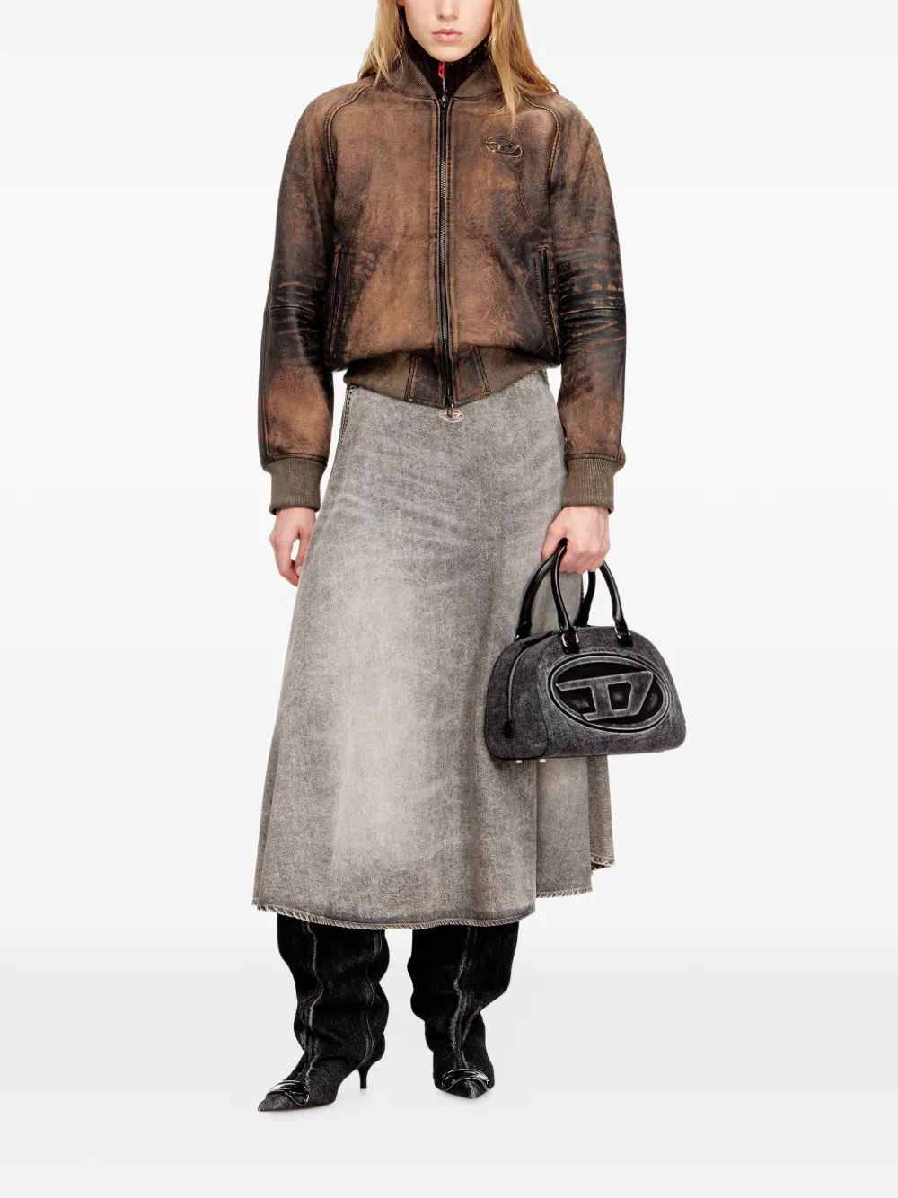  Diesel L-cobb-fem Bomber Jacket - Brown 