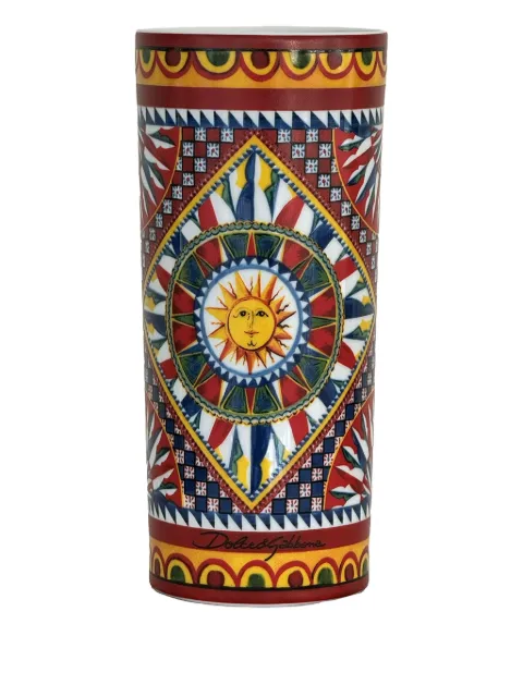 Dolce & Gabbana Cart patterned vase (10 cm x 23 cm)