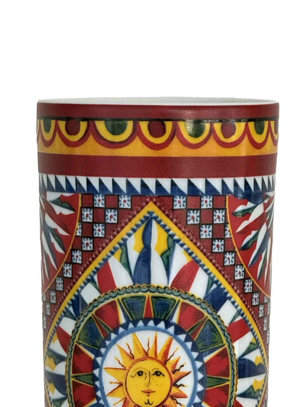 Dolce & Gabbana Cart patterned vase (10 cm x 23 cm) - Rood