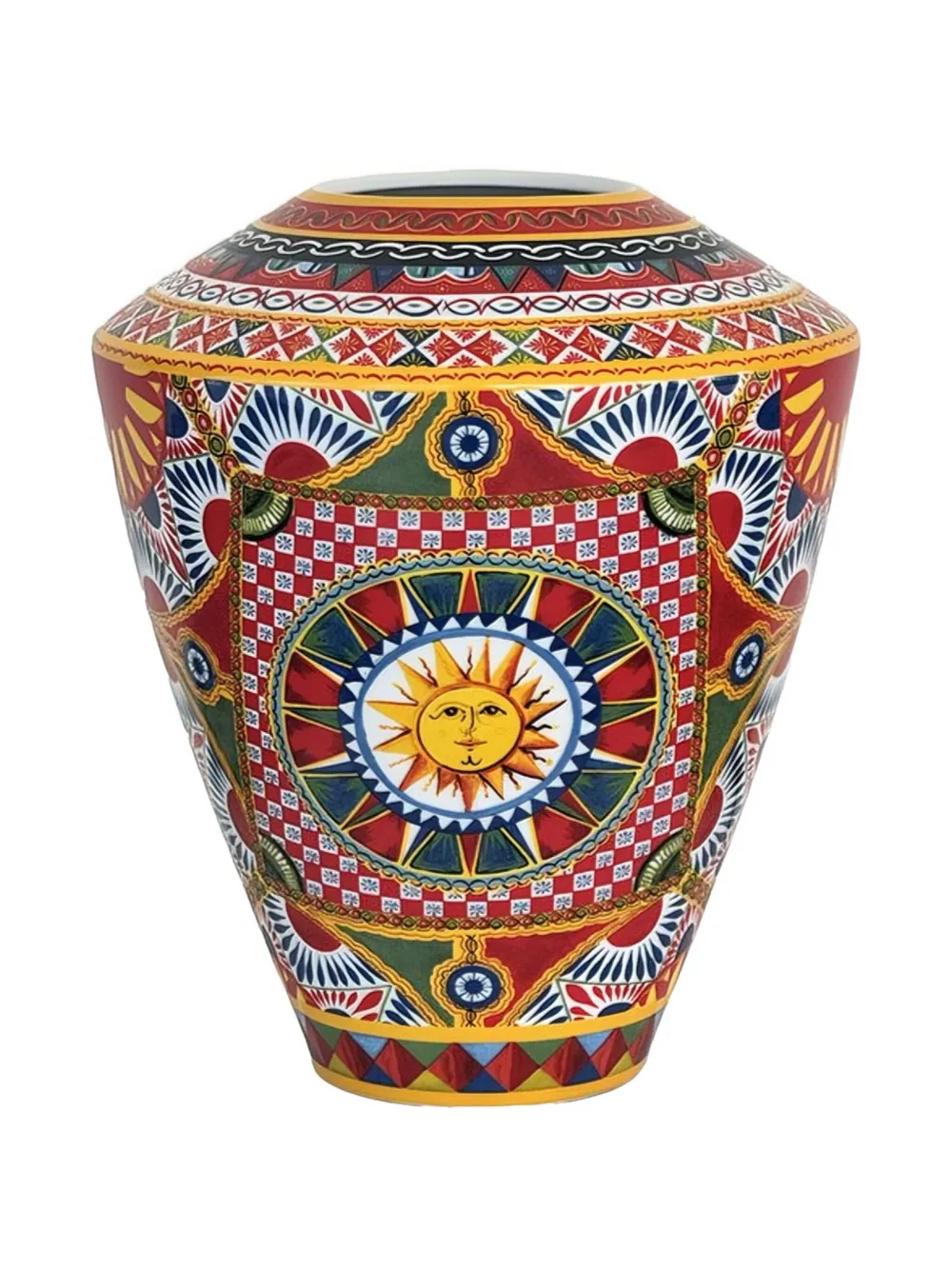 Dolce & Gabbana Amphora Patterned Vase (25cm X 29 Cm) In Red