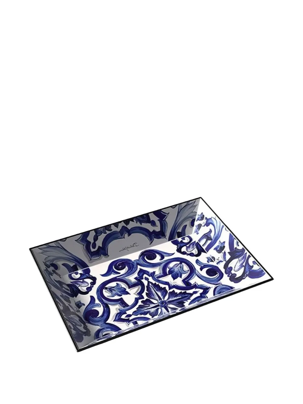 Dolce & Gabbana Mediterranean floral decorative tray (26cm x 18.5 cm) | Blue | Image 1
