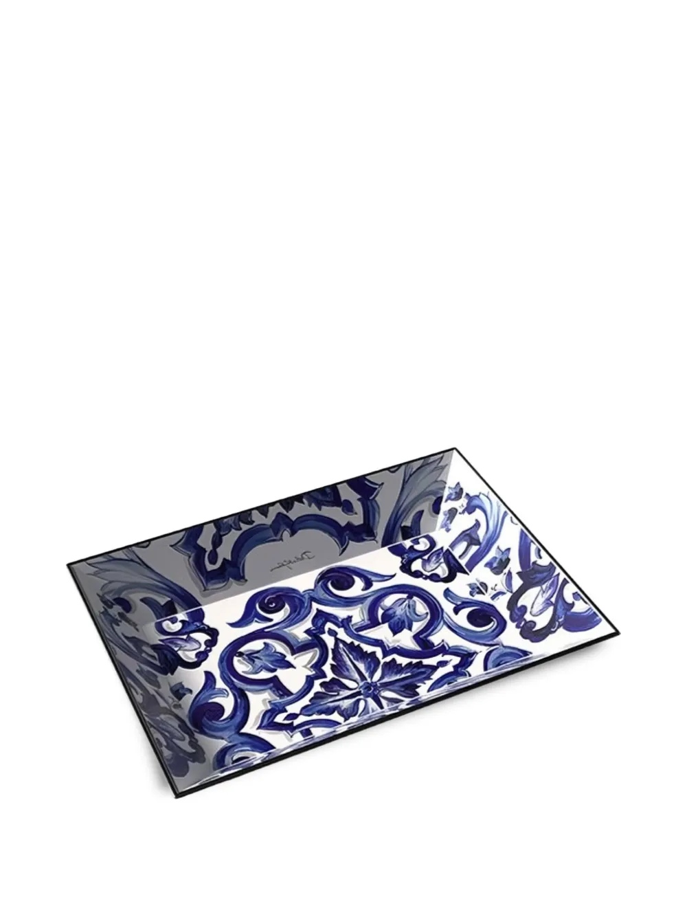 Dolce & Gabbana Mediterranean floral decorative tray (26cm x 18.5 cm) | Blue | Image 1