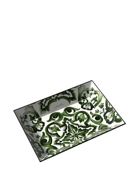 Dolce & Gabbana Majolica floral decorative tray (26cm x 18.5cm)
